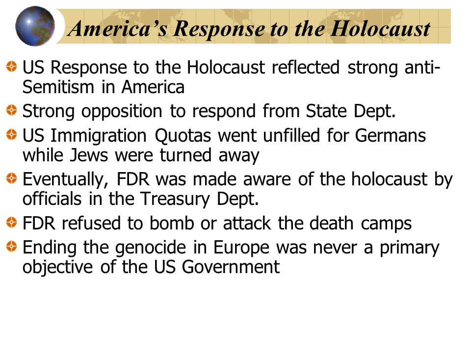 Americas reaction to the holocaust essay